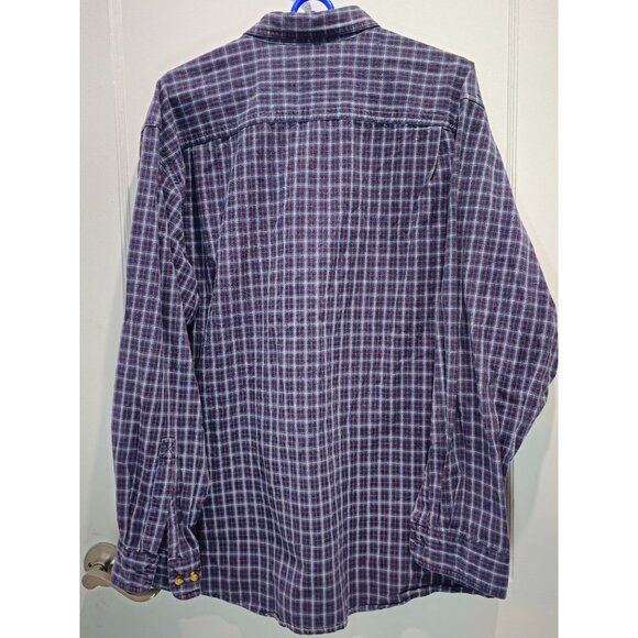 L.L.Bean Mens Plaid Long Sleeve Button-Down Shirt L 100% Cotton Blue/Red - Picture 12 of 12